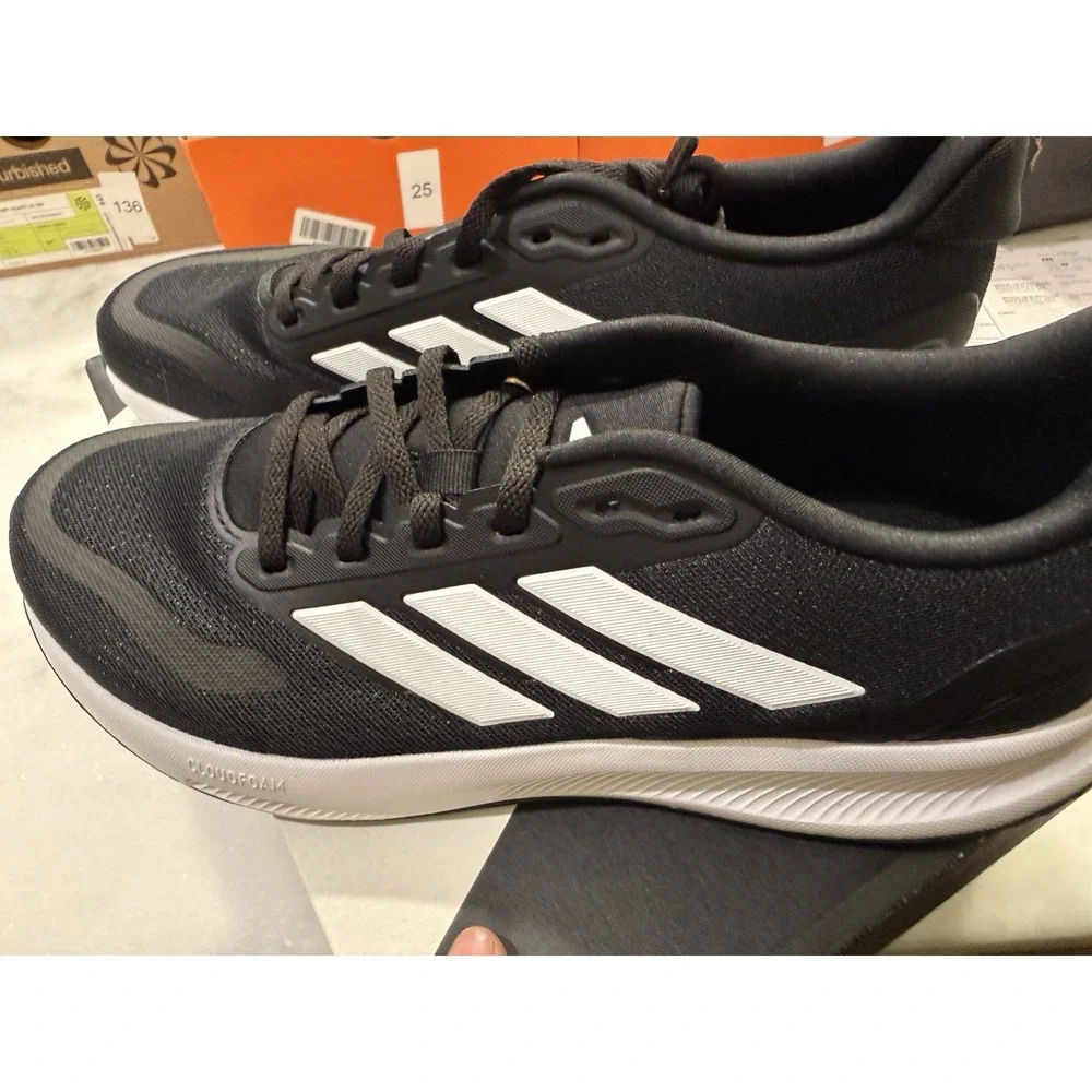 Adidas Runfalcon 5 W Running Shoes Women 10 Black White IH7759 Cloudfoam Mesh